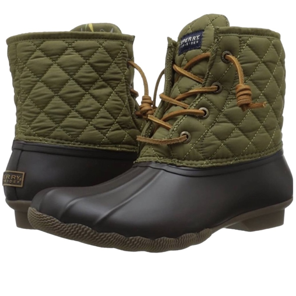 Sperry Saltwater Waterproof Quilted Nylon Rain Duck Toe Boots Size 8